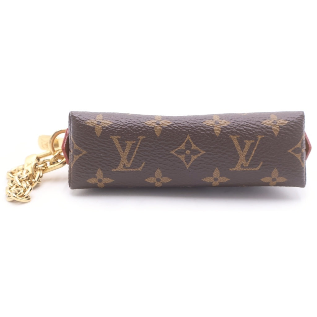 LOUIS VUITTON(ルイヴィトン) モノグラム コスメティック PVC レザー リップスティック ケース ポーチ バッグチャーム M25694 ICタイプ ブラウン レディース