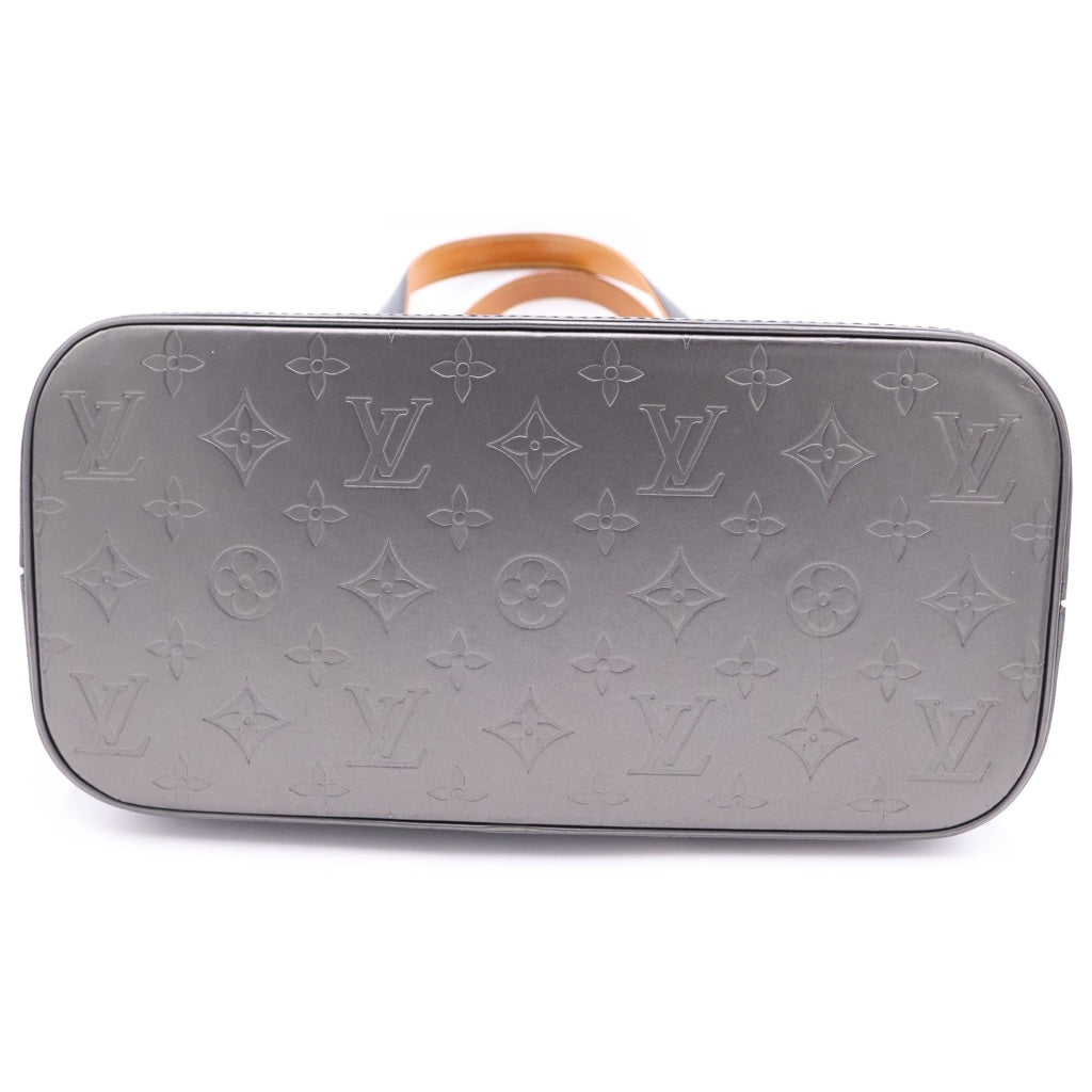 LOUIS VUITTON(ルイヴィトン) モノグラム マット ストックトン ミニトートバッグ ハンドバッグ ダークグレー×ブラウン レザー M55112 シルバー金具 レディース