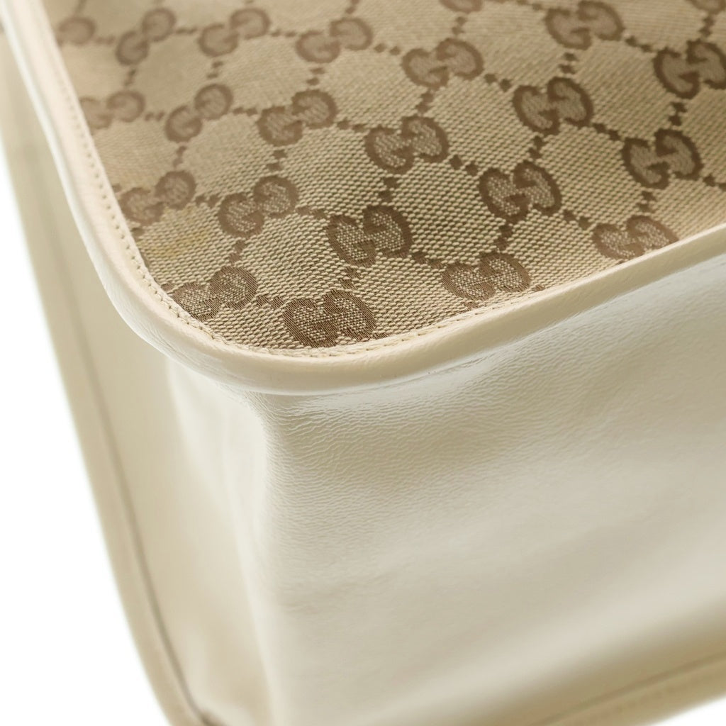 GUCCI(グッチ) GGスプリーム ホースビット キャンバス トートバッグ ホワイト/ベージュ 623694 レディース