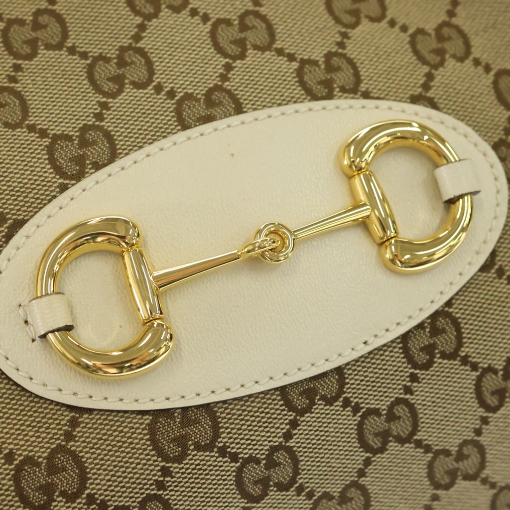 GUCCI(グッチ) GGスプリーム ホースビット キャンバス トートバッグ ホワイト/ベージュ 623694 レディース