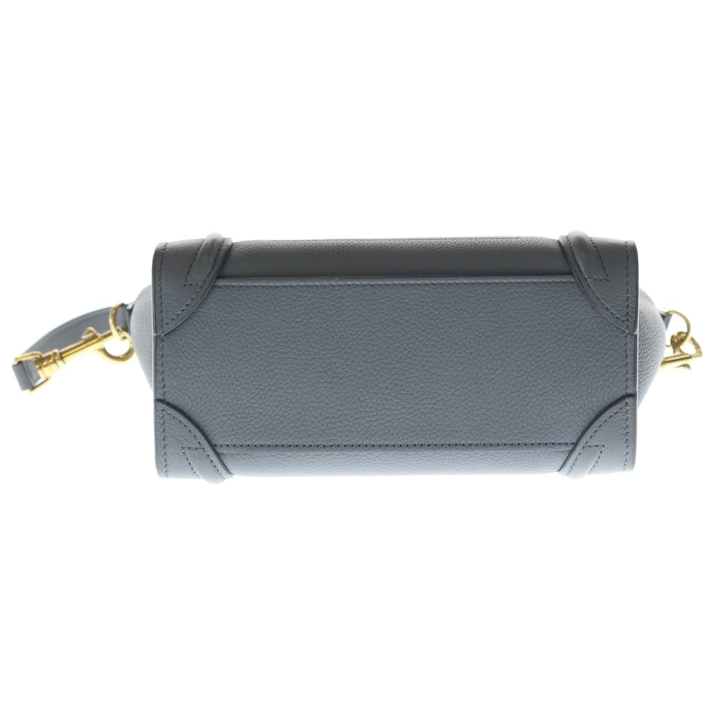 CELINE(セリーヌ) ラゲージ ナノ 2WAYバッグ ハンドバッグ ショルダーバッグ グレー レザー ゴールド金具 レディース