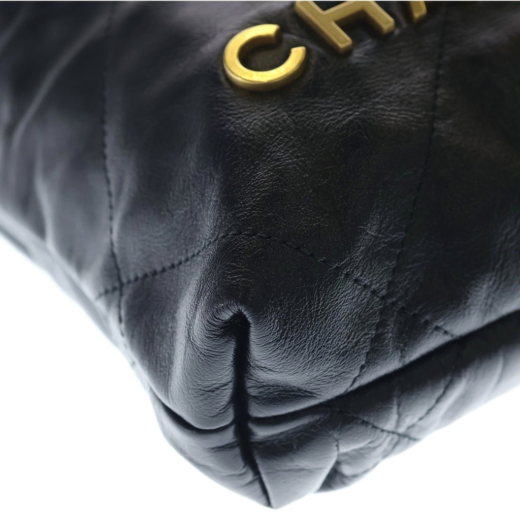 CHANEL(シャネル) シャネル22 ミニ ショルダーバッグ ブラック カーフスキン AS3980 ゴールド金具 レディース