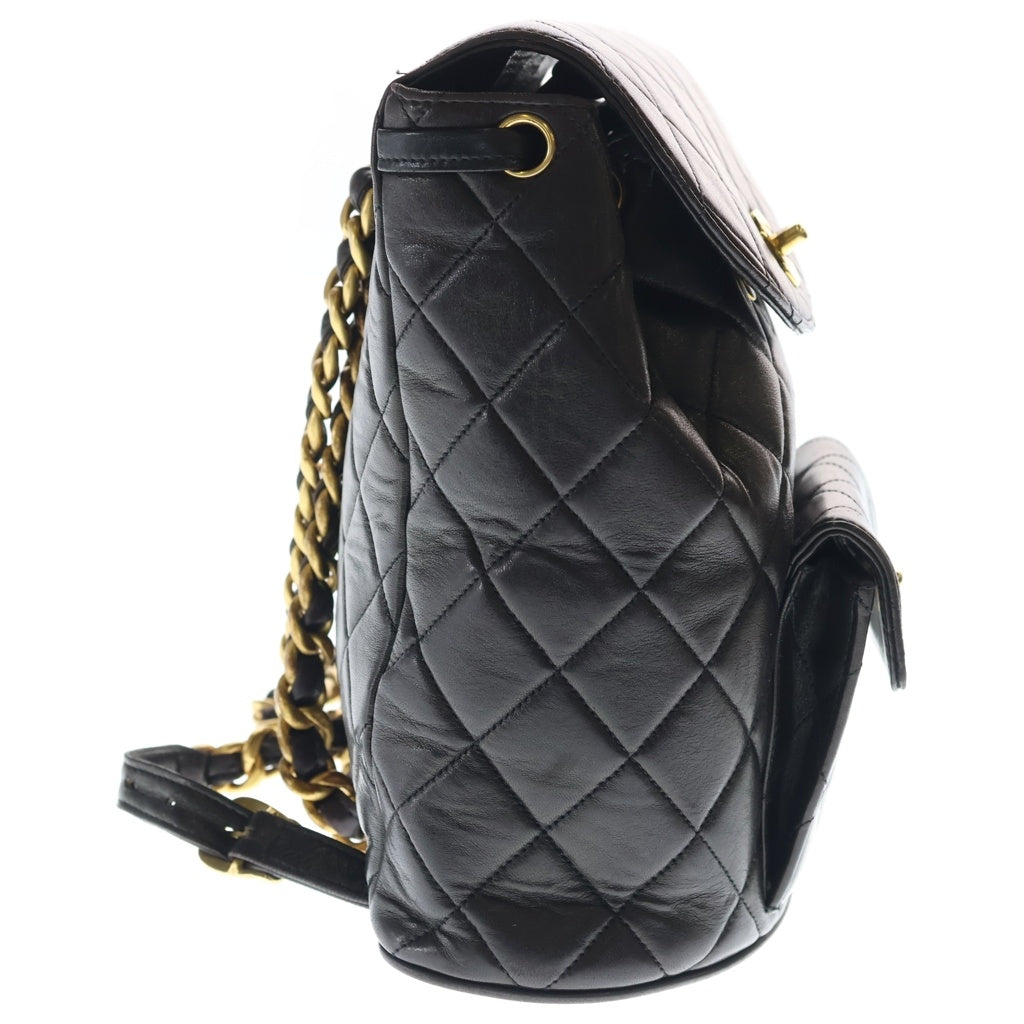 CHANEL(シャネル) マトラッセ ラムスキン レザー チェーン バックパック リュックサック ゴールド金具 ブラック 3番台 A10177 レディース