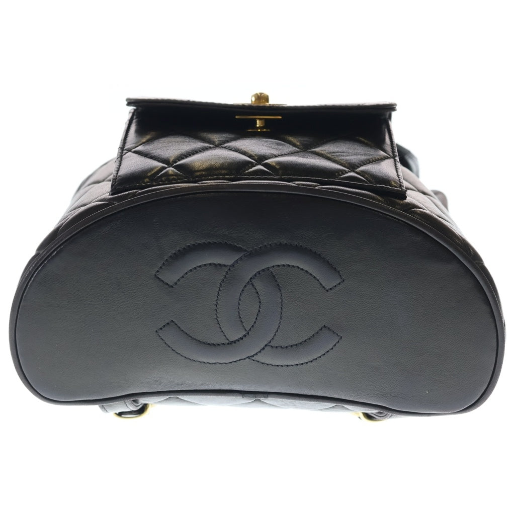 CHANEL(シャネル) マトラッセ ラムスキン レザー チェーン バックパック リュックサック ゴールド金具 ブラック 3番台 A10177 レディース