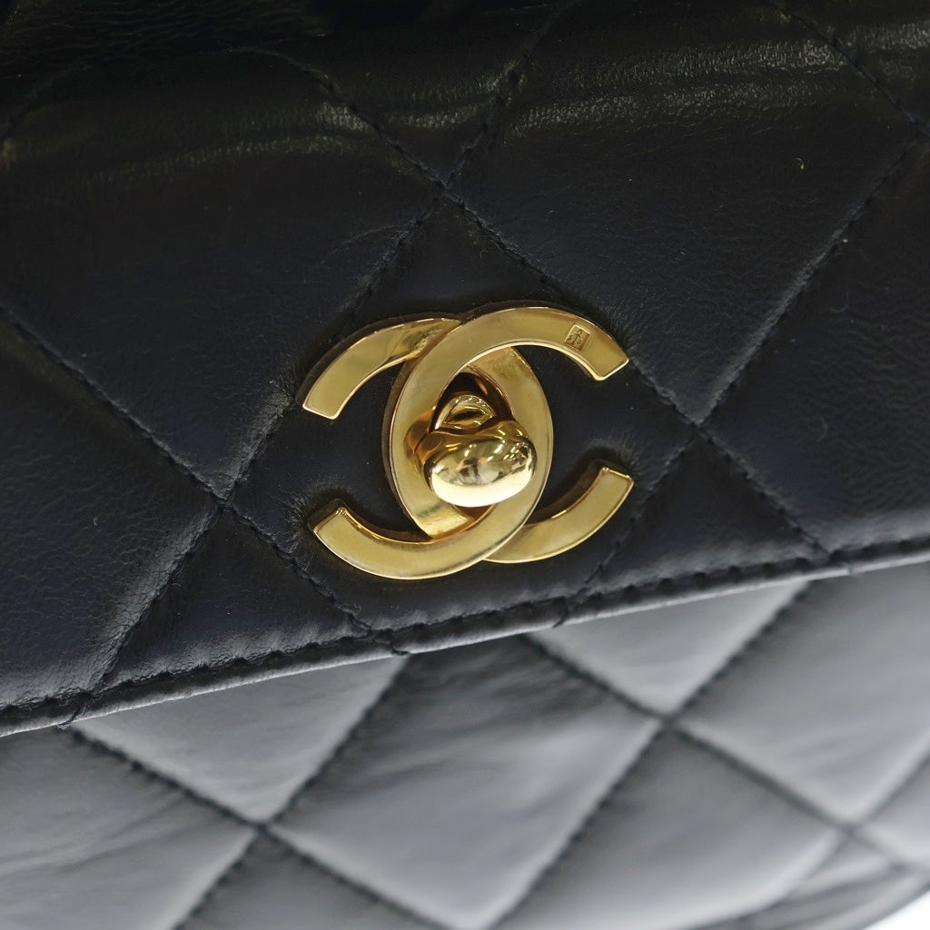 CHANEL(シャネル) マトラッセ ラムスキン レザー チェーン バックパック リュックサック ゴールド金具 ブラック 3番台 A10177 レディース
