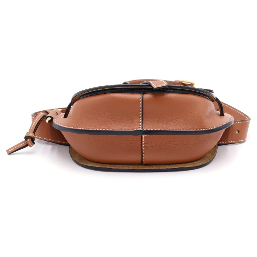 LOEWE(ロエベ) ゲートバッグ ミニ ショルダーバッグ ブラウン タン レザー 321.12.U62 ゴールド金具 レディース