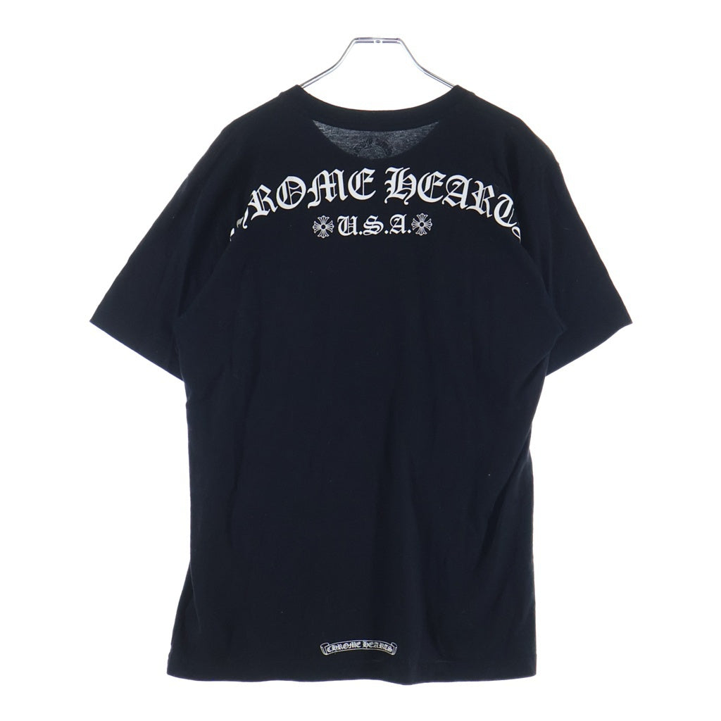 CHROME HEARTS(クロムハーツ) ロゴプリント コットン半袖Tシャツ ブラック #M