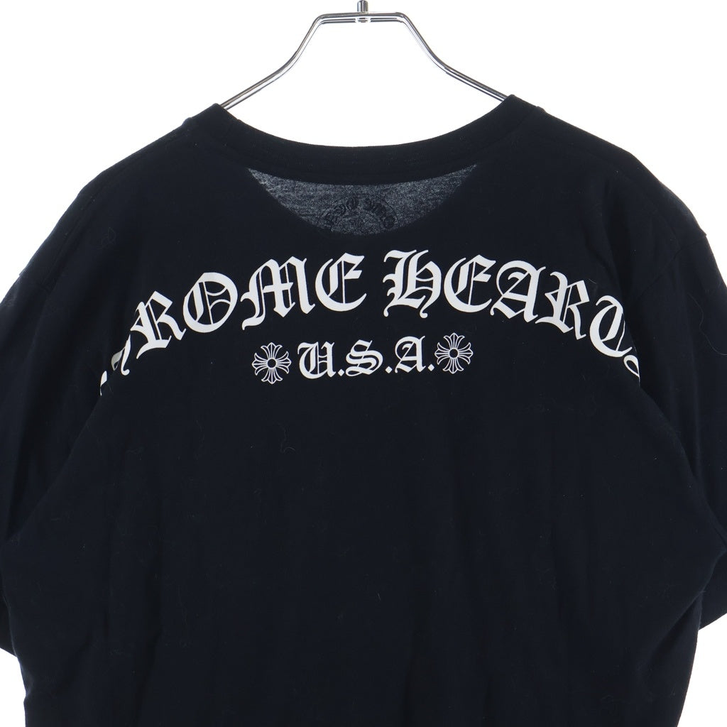 CHROME HEARTS(クロムハーツ) ロゴプリント コットン半袖Tシャツ ブラック #M