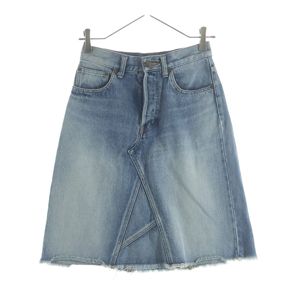 SAINT LAURENT PARIS(サンローランパリ) ひざ丈デニムスカード インディゴブルー #24 レディース