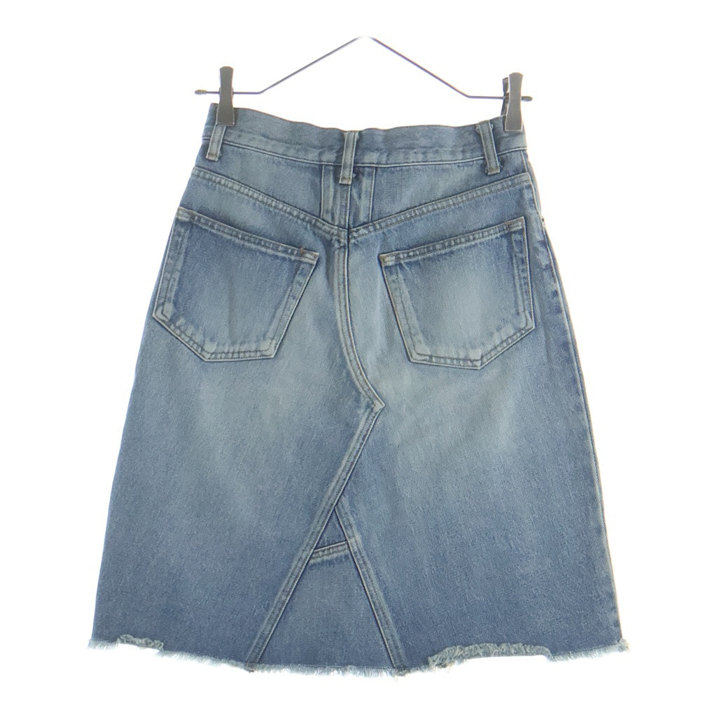 SAINT LAURENT PARIS(サンローランパリ) ひざ丈デニムスカード インディゴブルー #24 レディース