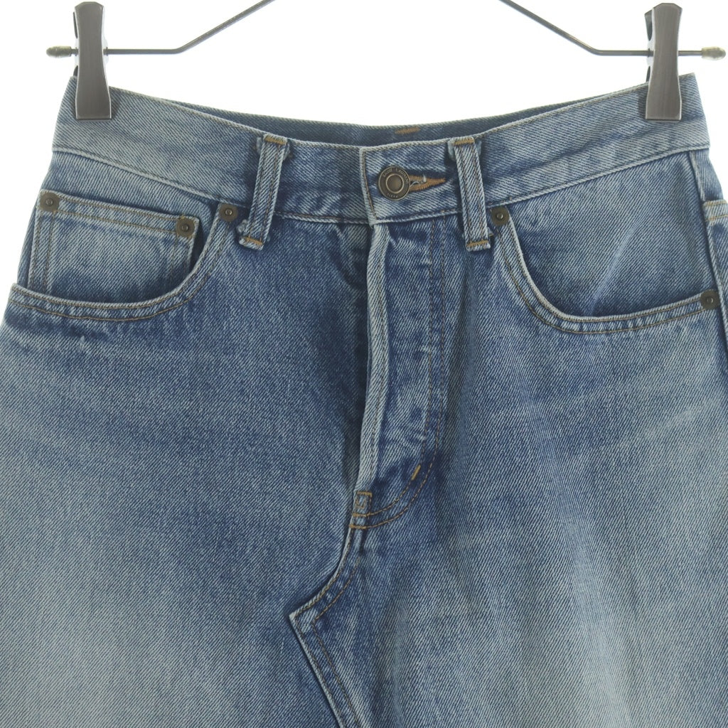 SAINT LAURENT PARIS(サンローランパリ) ひざ丈デニムスカード インディゴブルー #24 レディース