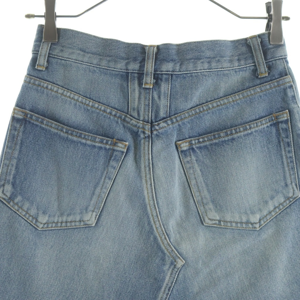 SAINT LAURENT PARIS(サンローランパリ) ひざ丈デニムスカード インディゴブルー #24 レディース