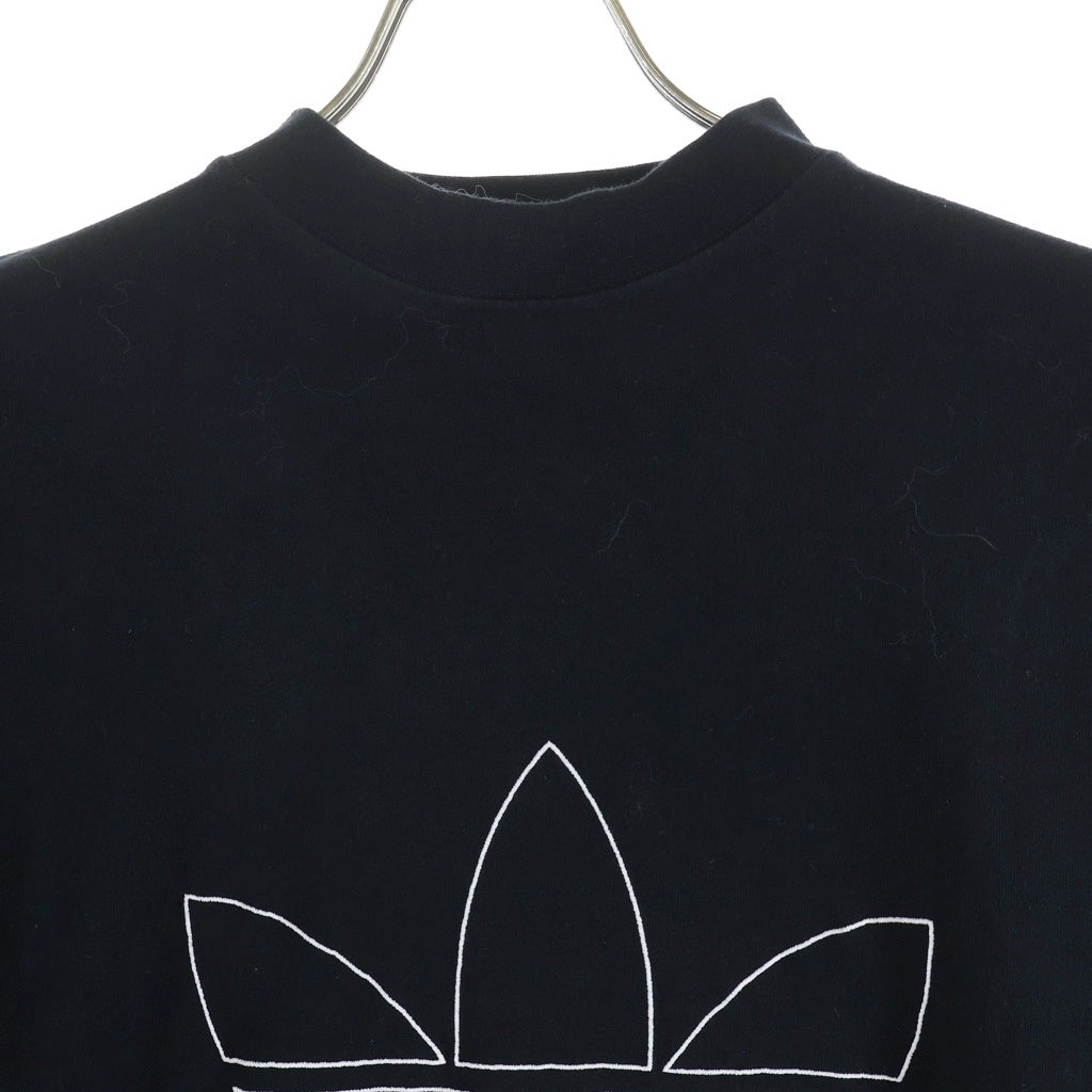 BALENCIAGA(バレンシアガ) オーバーサイズTシャツ 23SS ×ADIDAS トレフォイルロゴ刺繍 ブラック #L レディース