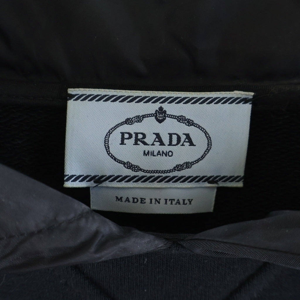 PRADA(プラダ) Re-Nylon切替クロップドパーカー フーディー ブラック #L レディース