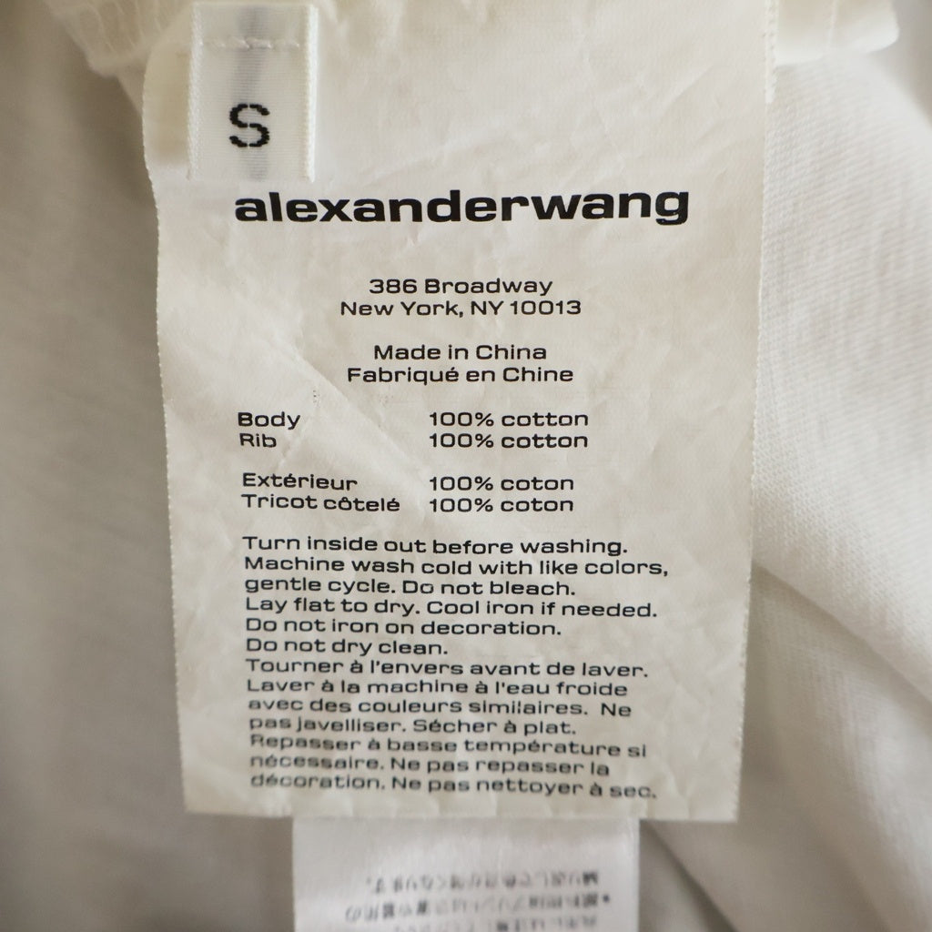 ALEXANDER WANG(アレキサンダーワン) フロントロゴプリント ロングスリーブ長袖Tシャツ ホワイト #S レディース
