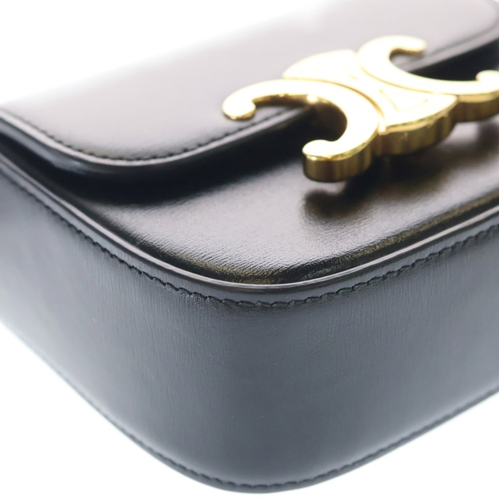 CELINE(セリーヌ) トリオンフ ミニクロード ショルダーバッグ ブラック レザー ゴールド金具 レディース