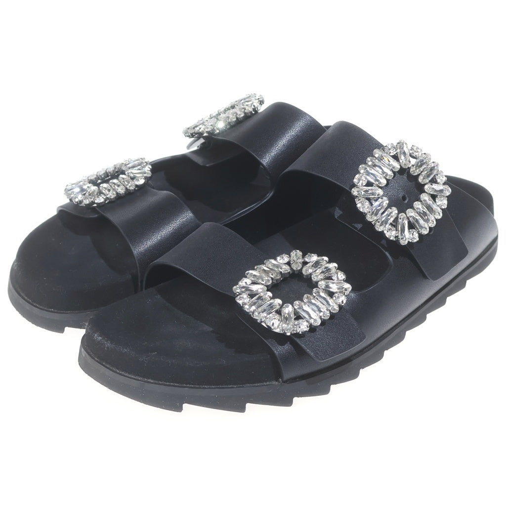 Roger Vivier(ロジェヴィヴィエ) スライディーヴィヴィ レザーサンダル ブラック レディース