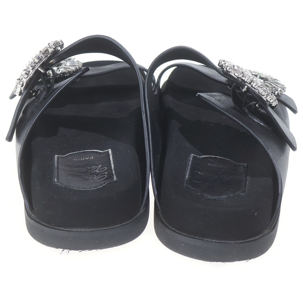 Roger Vivier(ロジェヴィヴィエ) スライディーヴィヴィ レザーサンダル ブラック レディース