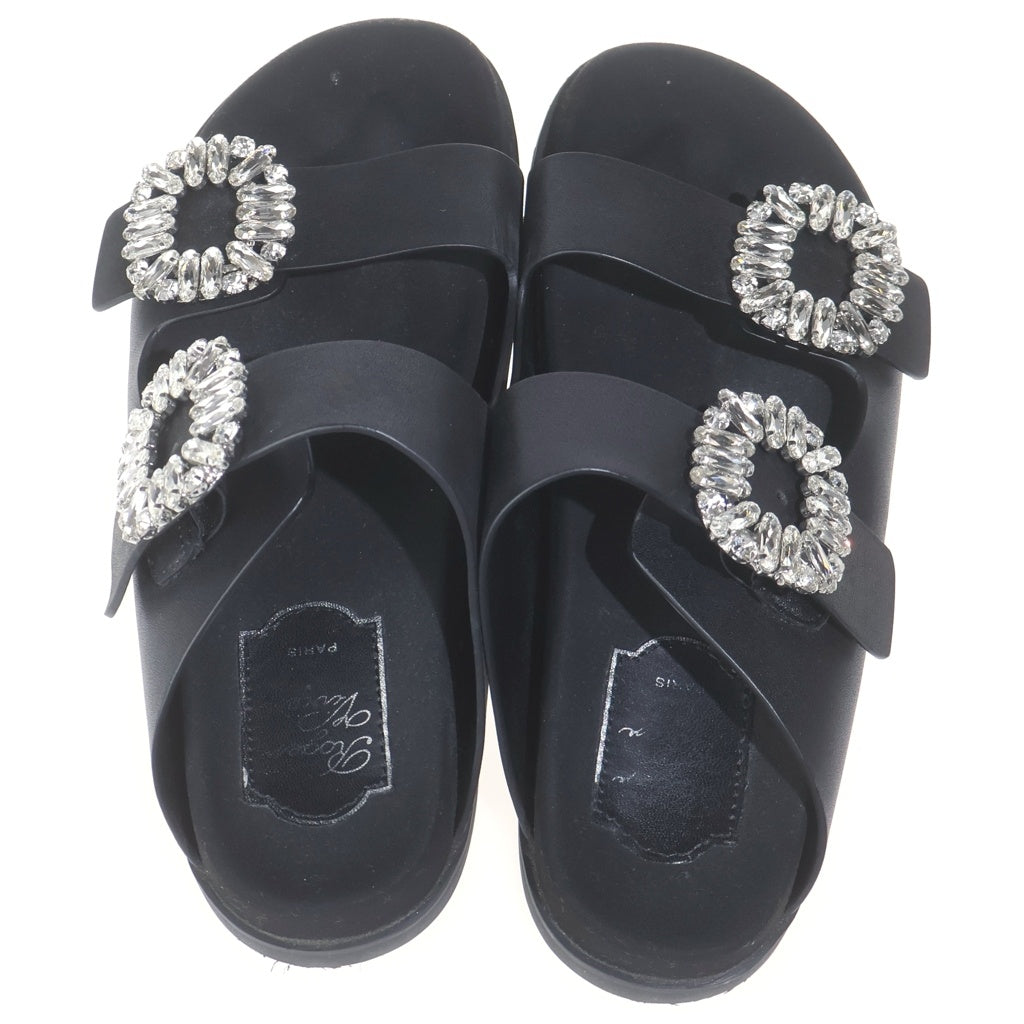 Roger Vivier(ロジェヴィヴィエ) スライディーヴィヴィ レザーサンダル ブラック レディース
