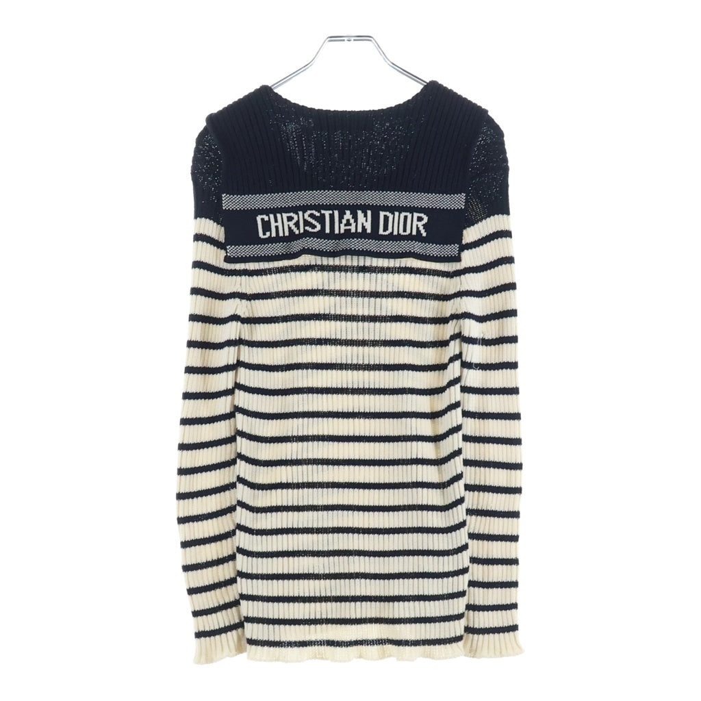 Christian Dior(クリスチャンディオール) セーラーカラーボーダーニット アイボリー×ネイビー #40 214S27AM731 レディース