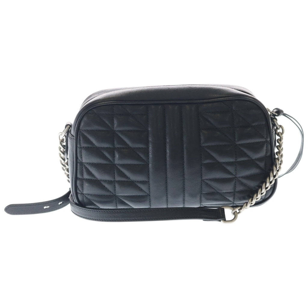 GUCCI(グッチ) GGマーモント キルティング レザー シルバー金具 ショルダーバッグ ブラック 846312 レディース