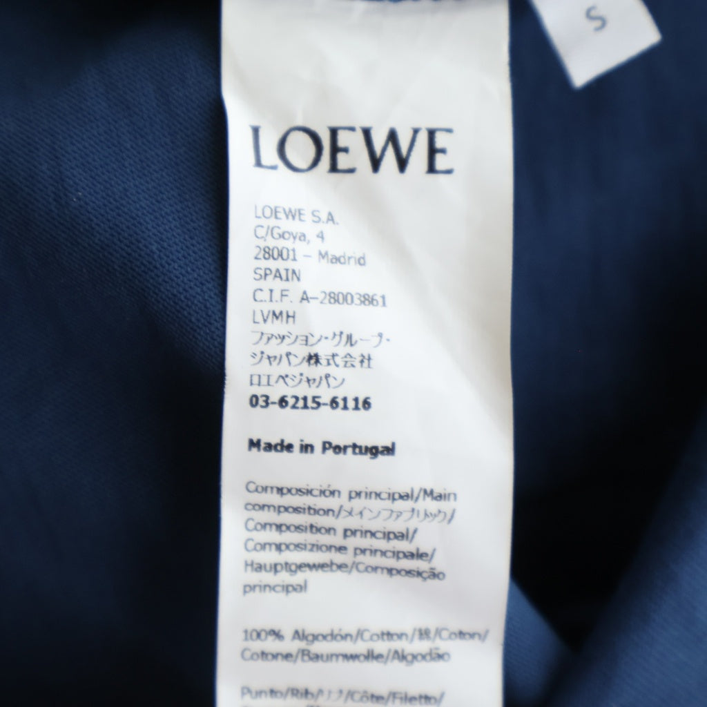 LOEWE(ロエベ) フロントロゴ刺繍 コットン半袖Tシャツ カットソー ネイビー H526Y22J26
