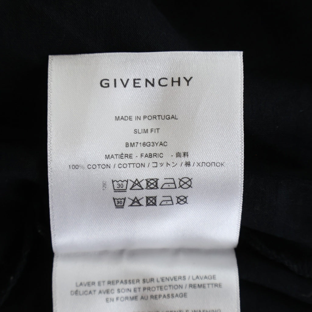 GIVENCHY(ジバンシィ) フロントロゴプリント 半袖Tシャツ カットソー ブラック BM716G3YAC