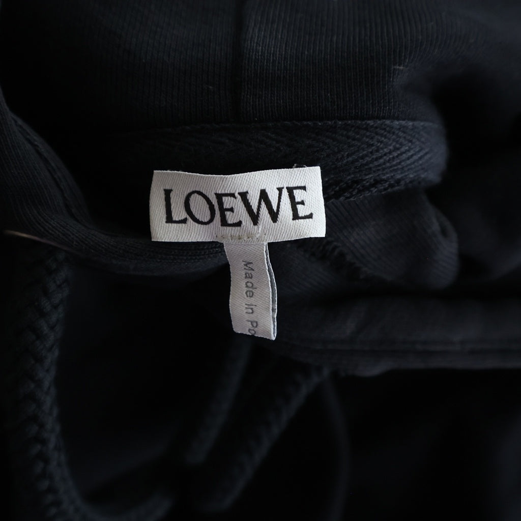 LOEWE(ロエベ) ANAGRAM LEATHER PATCH HOODIE アナグラム レザーパッチ フーディー パーカー ロゴ ブラック H526Y25X15