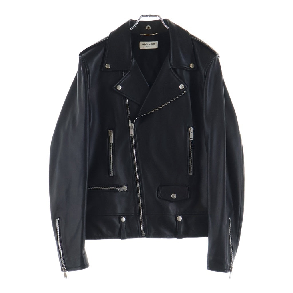 SAINT LAURENT PARIS(サンローランパリ) クラシックモーターサイクルライダースレザージャケット ラムレザー ダブル イタリア製 ブラック 484284