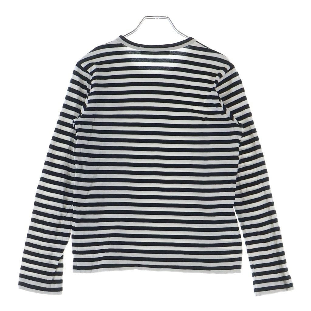 PLAY COMME des GARCONS(プレイコムデギャルソン) ボーダー柄 ロングスリーブコットンTシャツ ホワイト×ブラック #M レディース