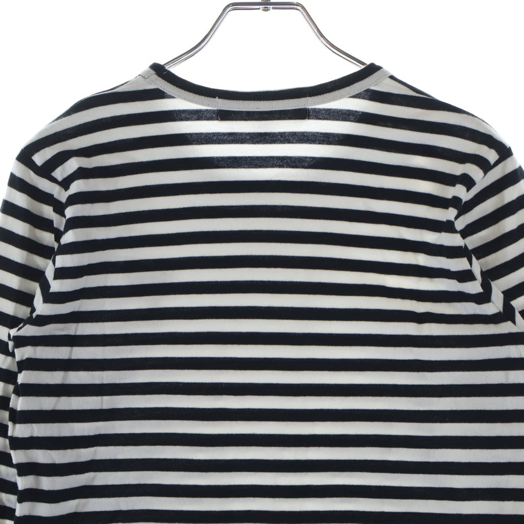 PLAY COMME des GARCONS(プレイコムデギャルソン) ボーダー柄 ロングスリーブコットンTシャツ ホワイト×ブラック #M レディース