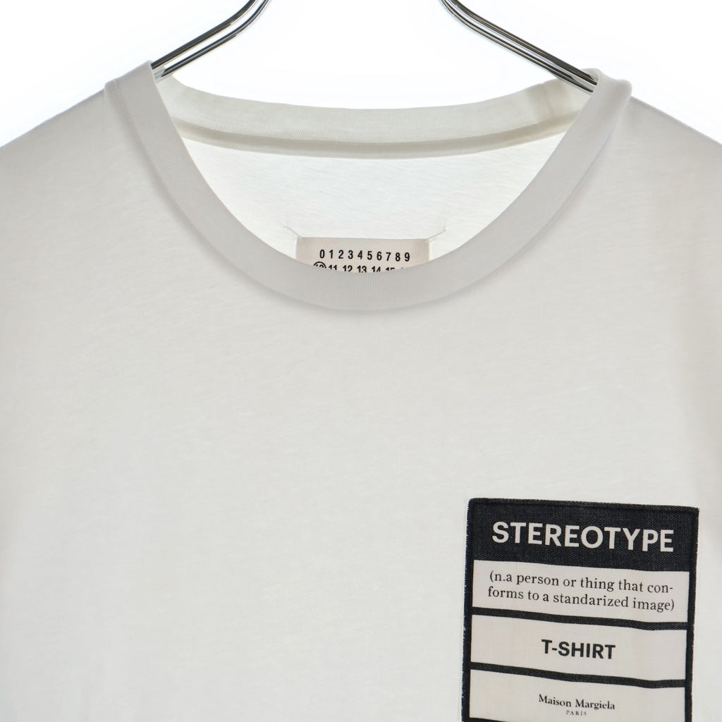 MM6 Maison Margiela(エムエムシックスメゾンマルジェラ) 19SS STEREO TYPE TEE ステレオタイプ 半袖Tシャツ カットソー コットン ホワイト S50GC0538 S22533