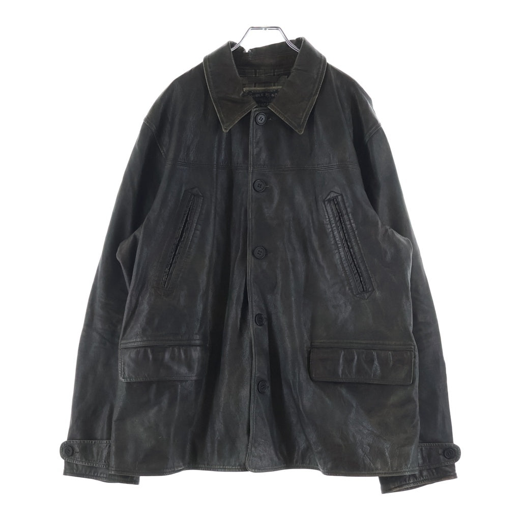 RRL(ダブルアールエル) 25AW Indigo Leather Car Coat インディゴレザーカーコート カウハイドレザージャケット インディゴ染め ブラウン 200013316