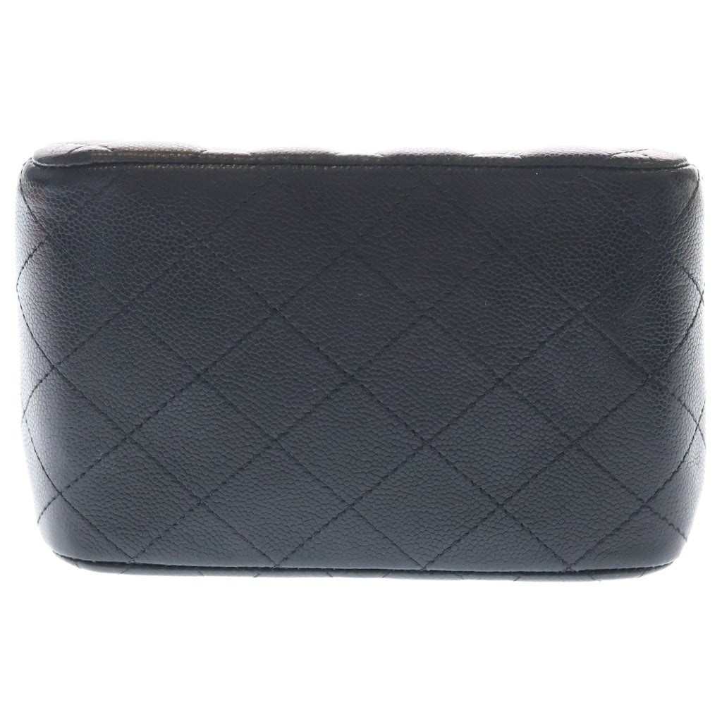 CHANEL(シャネル) マトラッセ ココマーク ミニ バケットバック チェーンショルダー ゴールド金具 キャビアスキン ブラック AS3176 レディース