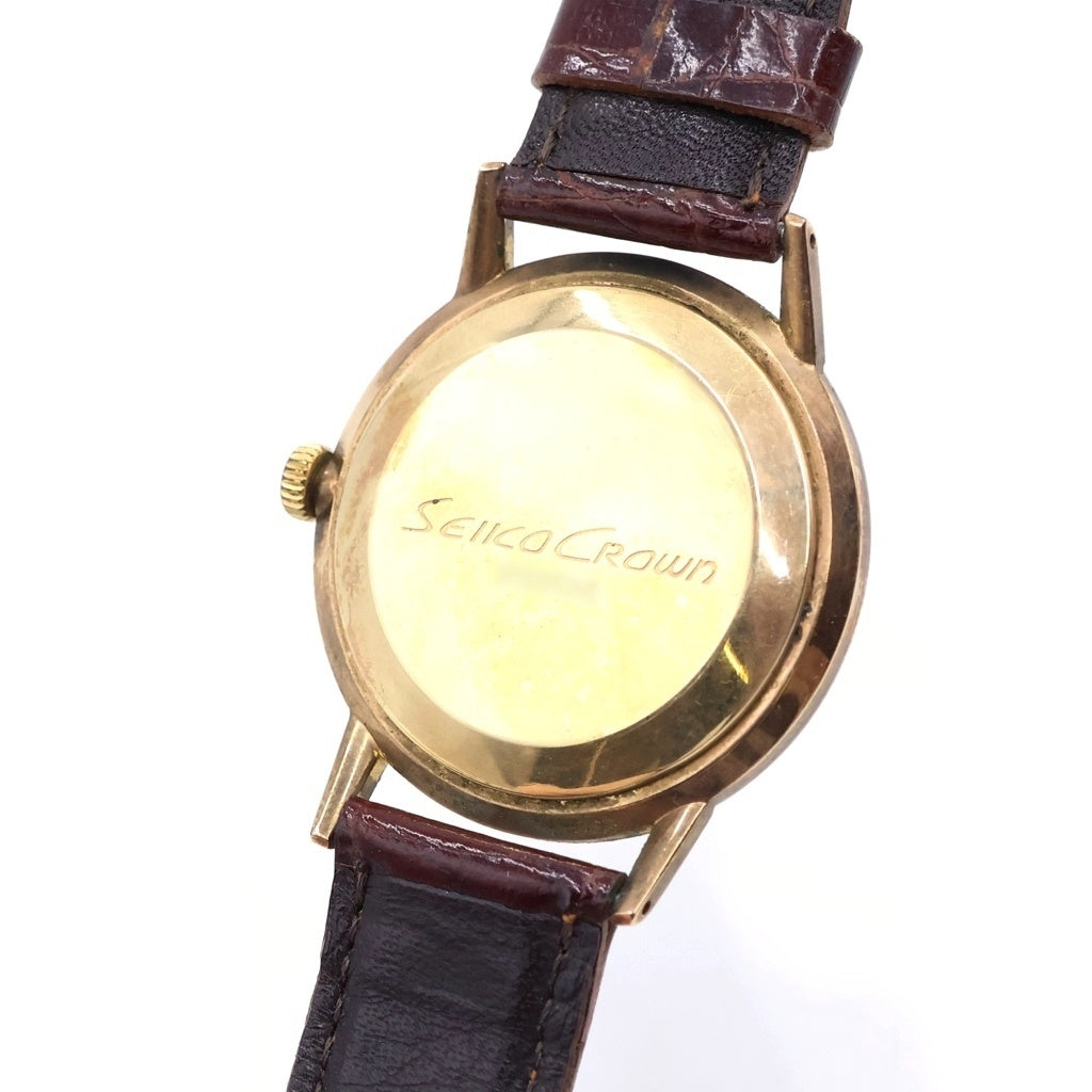 SEIKO(セイコー) セイコークラウン シルバー文字盤 GP×革/手巻き 腕時計 J15003E レディース
