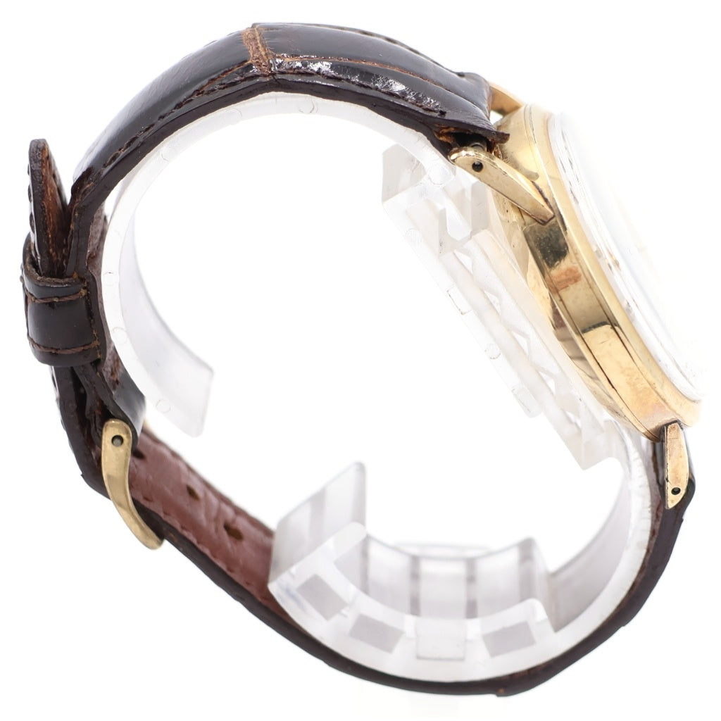SEIKO(セイコー) インジケーター シルバー文字盤 GP×革/手巻き 腕時計