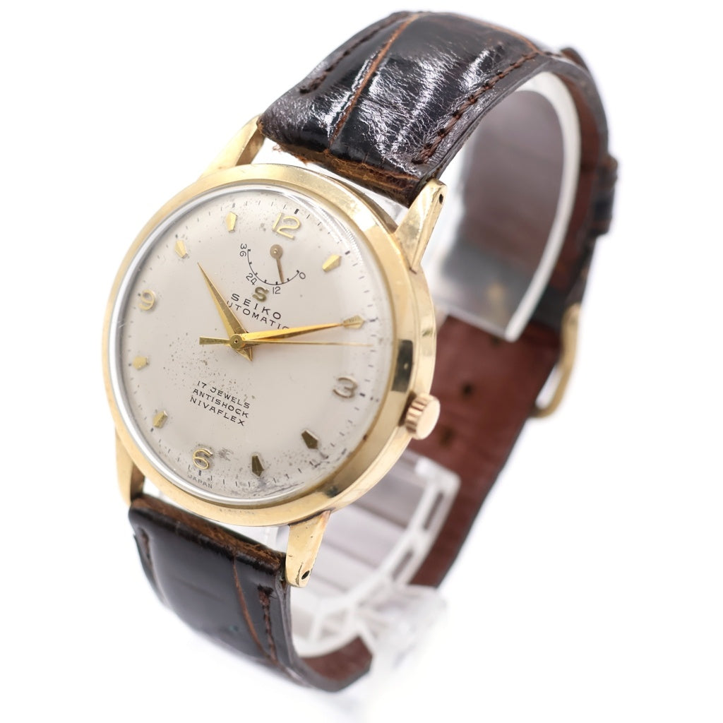 SEIKO(セイコー) インジケーター シルバー文字盤 GP×革/手巻き 腕時計