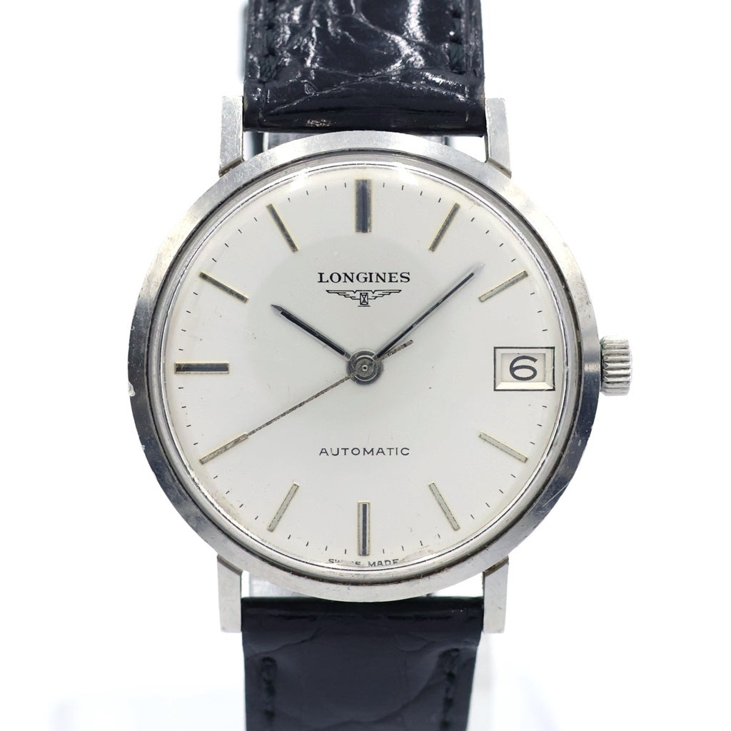 LONGINES(ロンジン) ヴィンテージ オートマチック シルバー文字盤 SS×革/自動巻き ヴィンテージ 腕時計 レディース