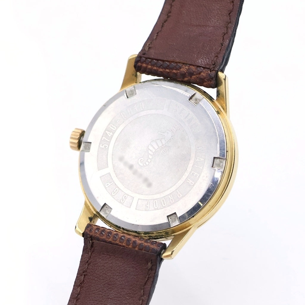 SEIKO(セイコー) Lord Marvel ロードマーベル シルバー文字盤 GP×革/手巻き 腕時計 ヴィンテージ 5740-0010 レディース