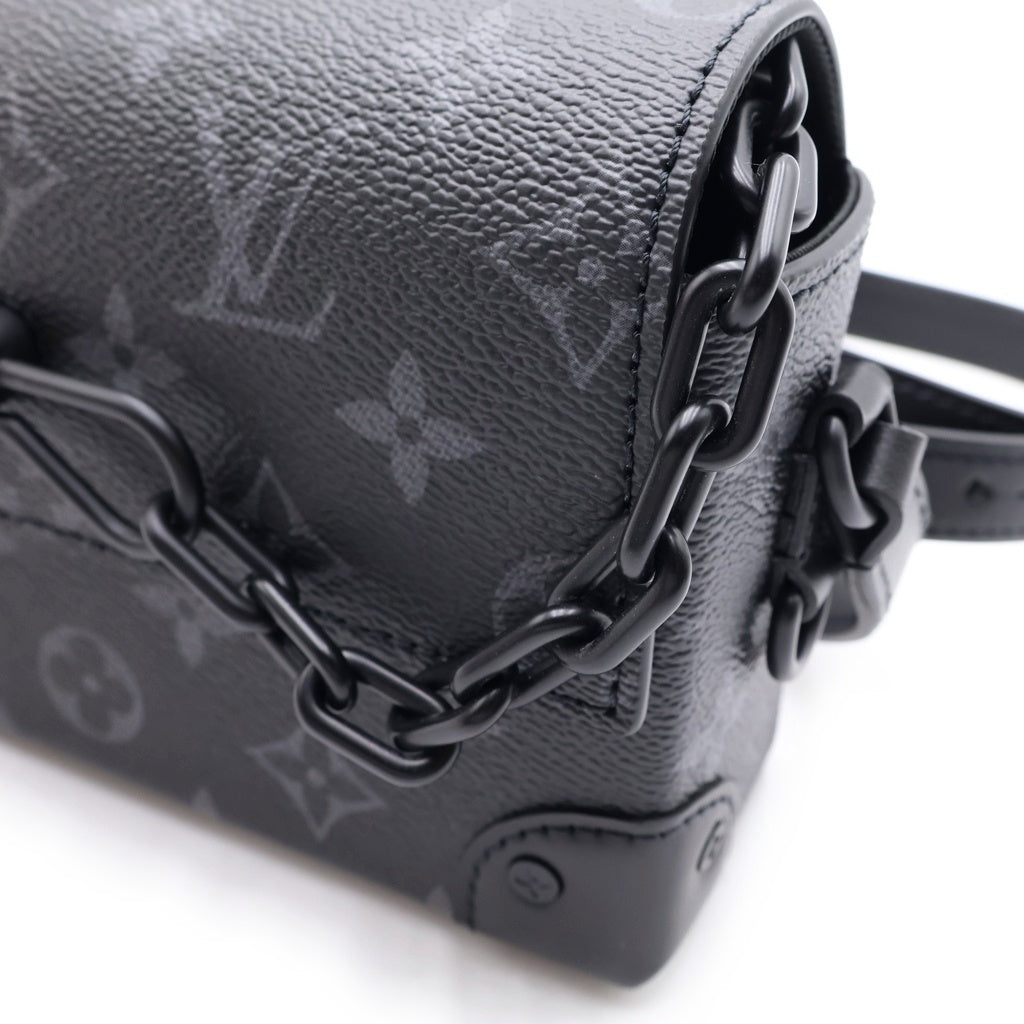 LOUIS VUITTON(ルイヴィトン) モノグラムエクリプス スティーマー ウェアラブル PVC レザー ブラック金具 ショルダーバッグ ミニバッグ ICタイプ ブラック M81783 レディース
