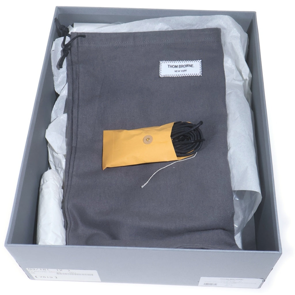 THOM BROWNE(トムブラウン) レザー レースアップ ブーツ ショートブーツ 厚底 ブラック #36 レディース