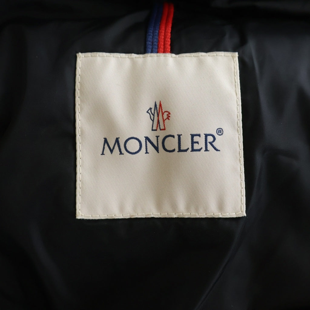 MONCLER(モンクレール) ワッペンロゴ フラメッテ ナイロン ダウンコート ロング ダウンジャケット ブラック #2 D20934993105 レディース