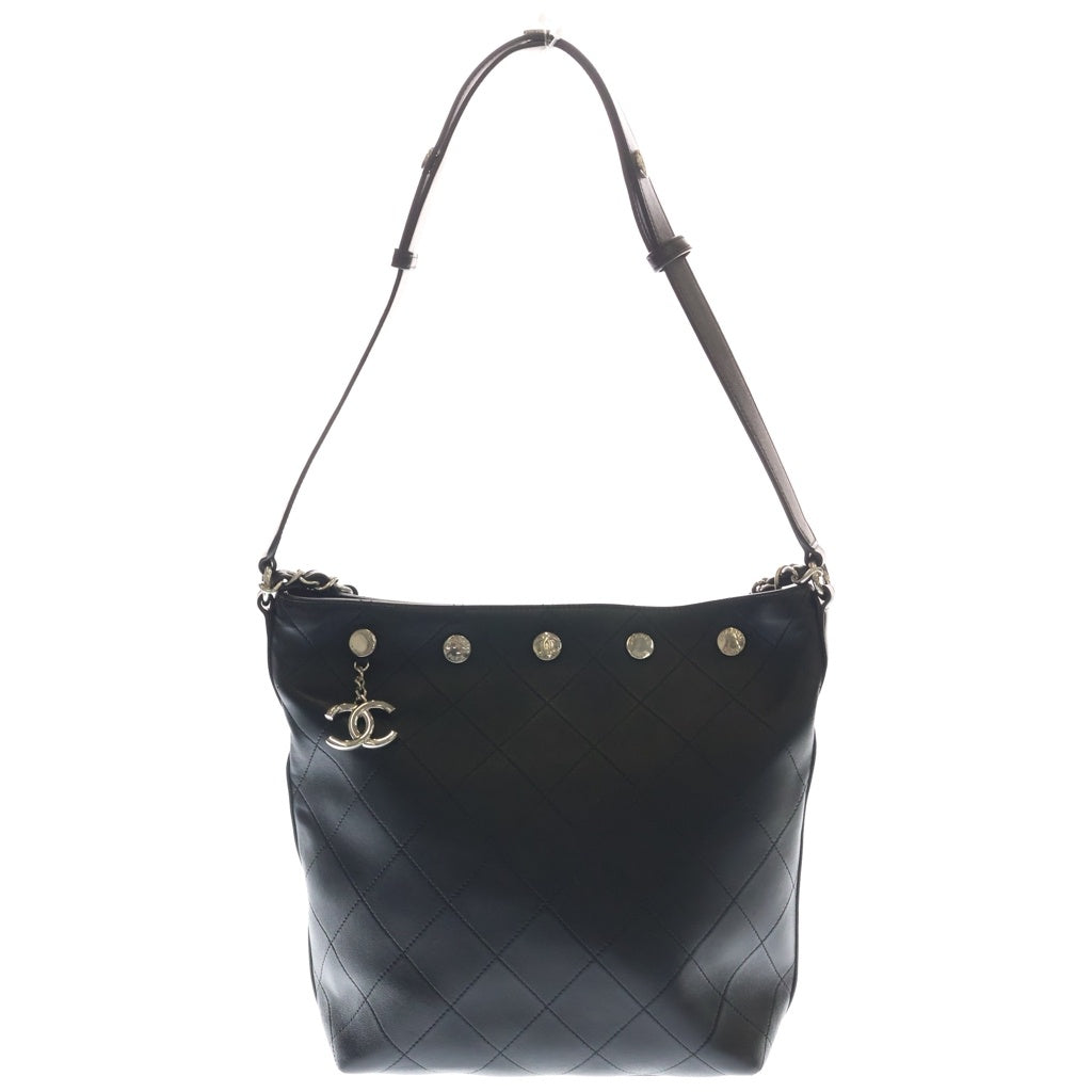 CHANEL(シャネル) ハンドバッグ トートバッグ チェーンバッグ ブラック レザー AS5406 シルバー金具 レディース