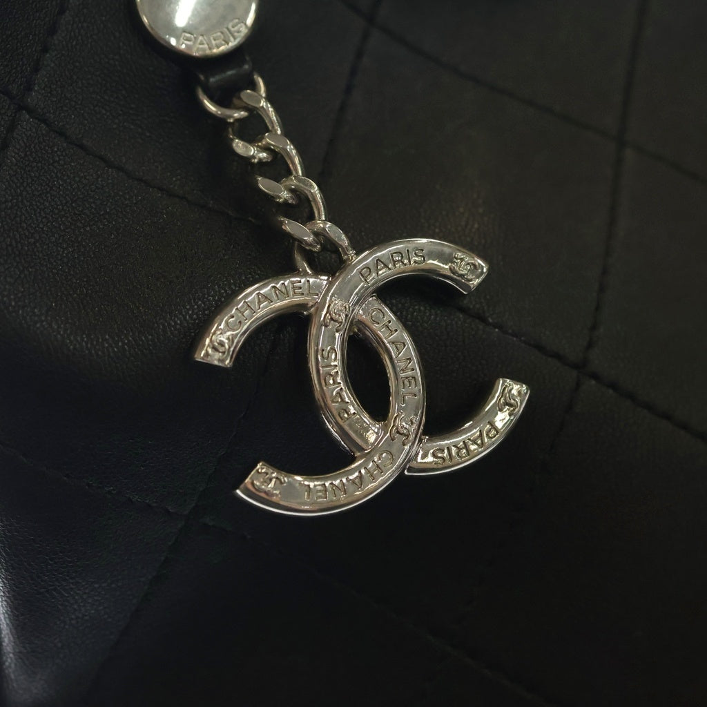 CHANEL(シャネル) ハンドバッグ トートバッグ チェーンバッグ ブラック レザー AS5406 シルバー金具 レディース