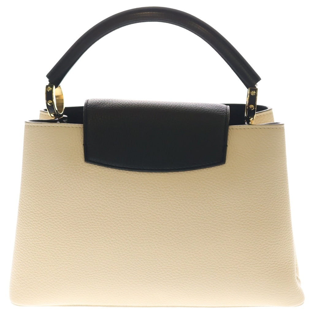LOUIS VUITTON(ルイヴィトン) カプシーヌMM PM レザー 2WAY ハンドバッグ ショルダーバッグ ICタイプ バイカラー ブラック/ベージュ M52216 レディース