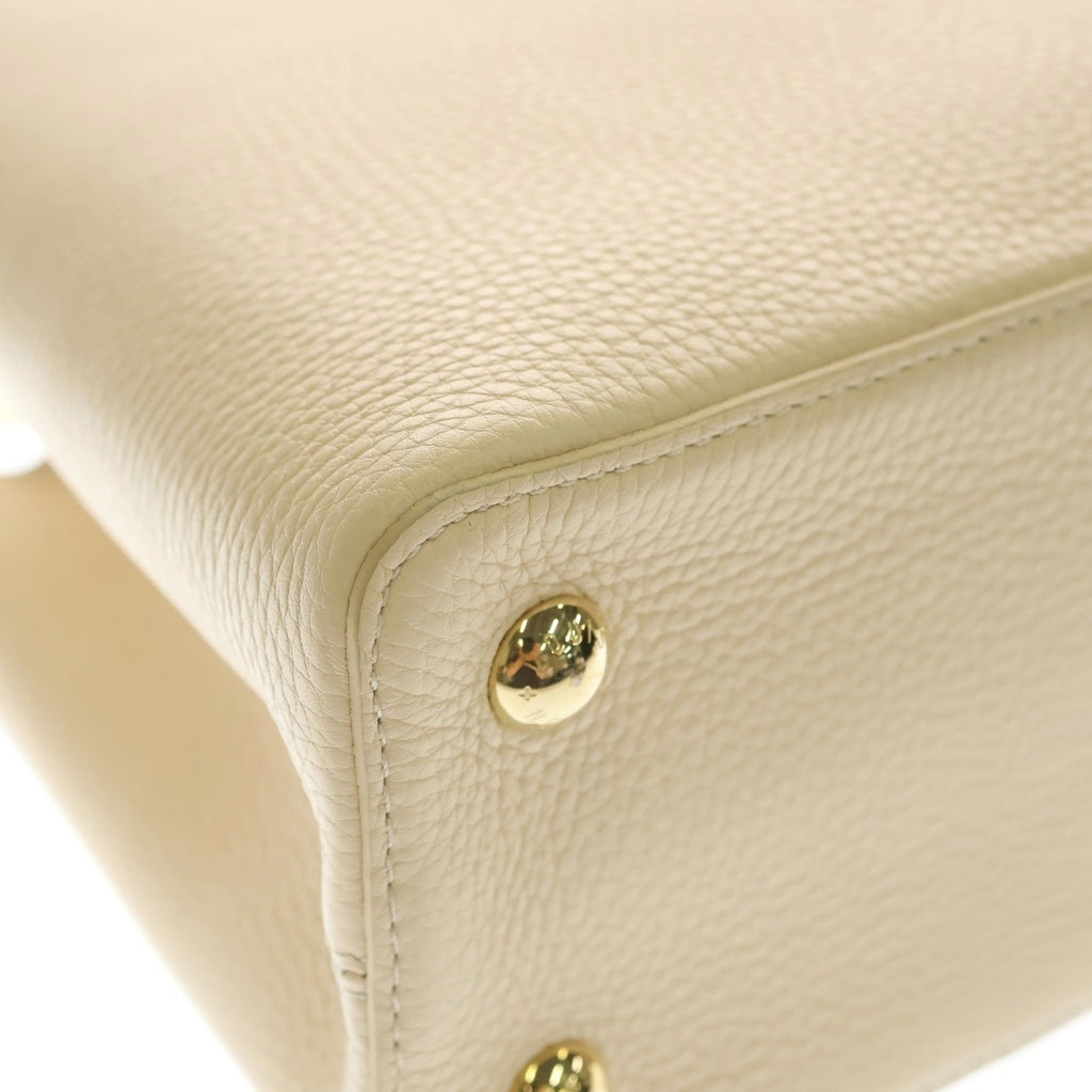 LOUIS VUITTON(ルイヴィトン) カプシーヌMM PM レザー 2WAY ハンドバッグ ショルダーバッグ ICタイプ バイカラー ブラック/ベージュ M52216 レディース