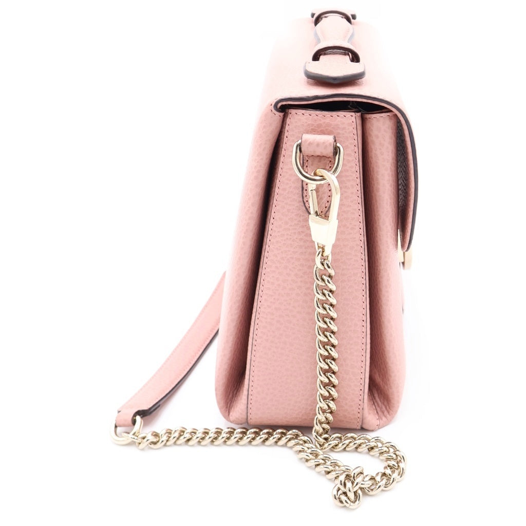 GUCCI(グッチ) インターロッキングG レザー ゴールド金具 2WAY ハンドバッグ ショルダーバッグ ピンク 510302 レディース