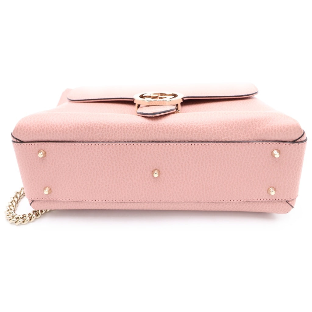 GUCCI(グッチ) インターロッキングG レザー ゴールド金具 2WAY ハンドバッグ ショルダーバッグ ピンク 510302 レディース