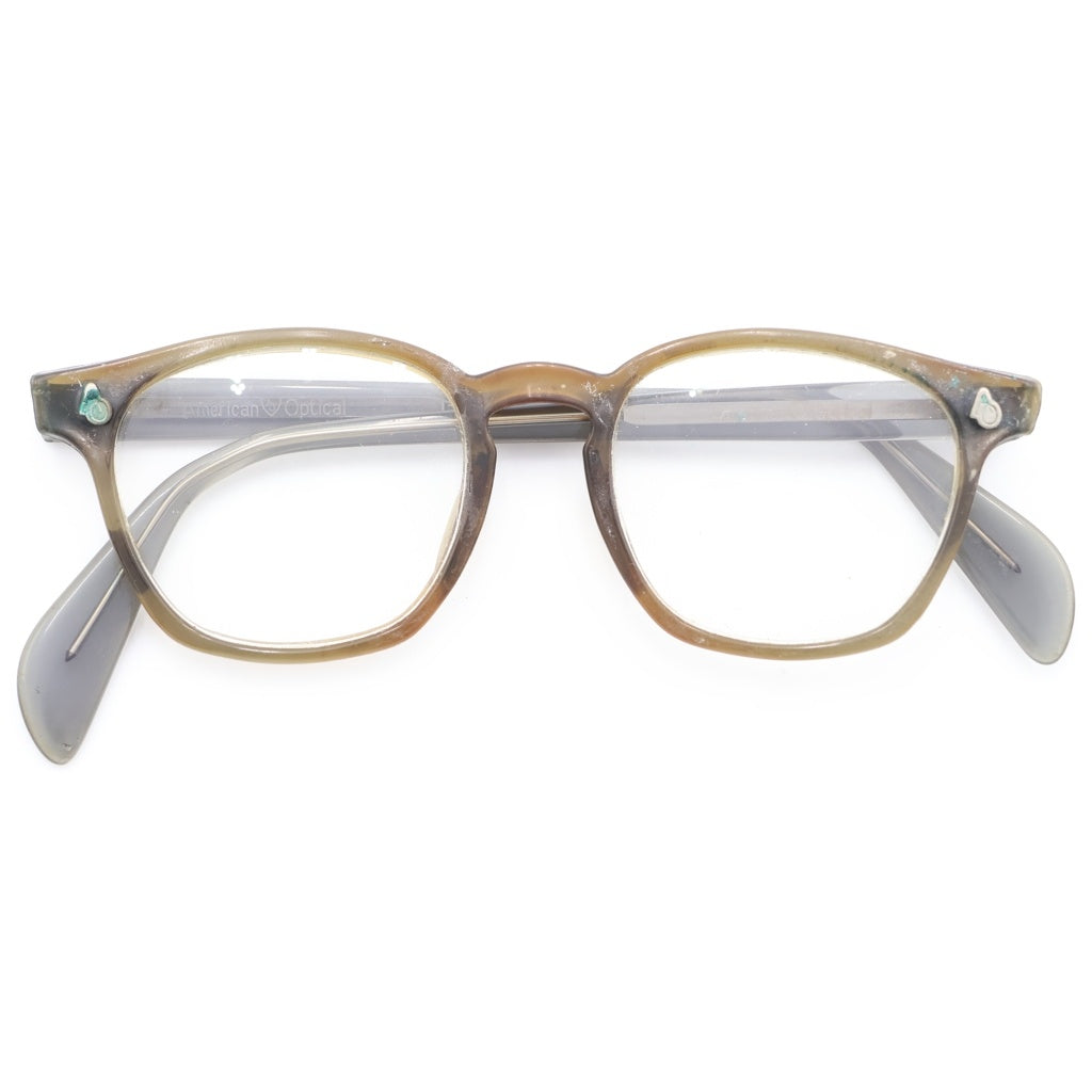 American Optical(アメリカンオプティカル) VINTAGE ヴィンテージ セーフティ AOリベット ウェリントンフレーム メガネ 眼鏡 アイウェア オリーブ