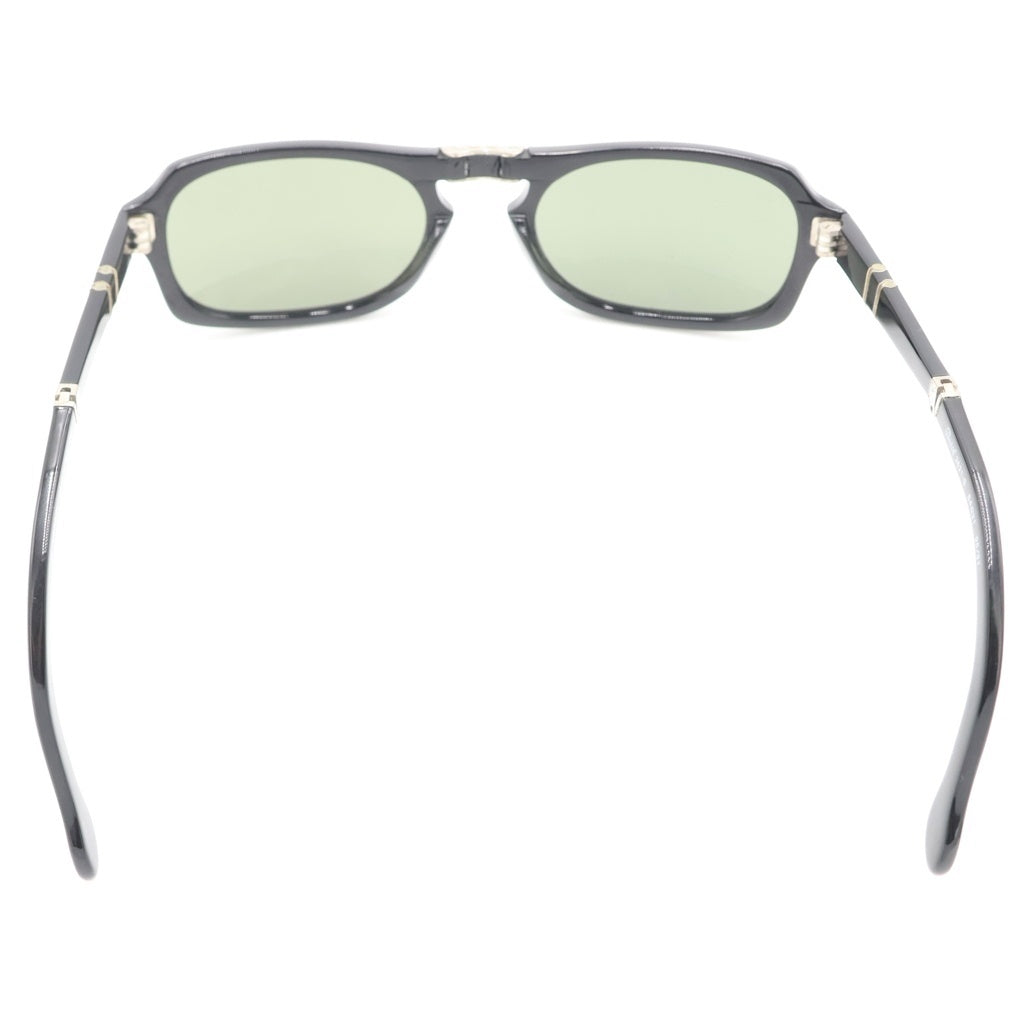 Persol(ペルソール) 折り畳み式 ウェリントンフレーム カラーレンズ サングラス メガネ 眼鏡 アイウェア ブラック 54□21